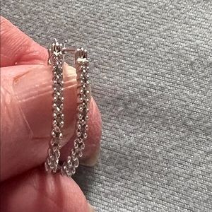 Sterling Silver Diamond Earrings